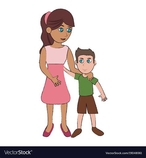 animated mom son|Animated Mother Son illustrations .